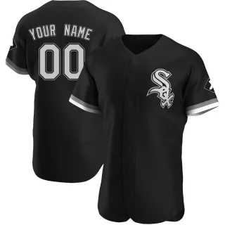 Men's Authentic Black Custom Chicago White Sox Alternate Jersey