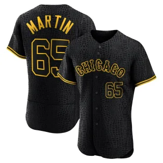Men's Authentic Black Davis Martin Chicago White Sox Snake Skin City Jersey