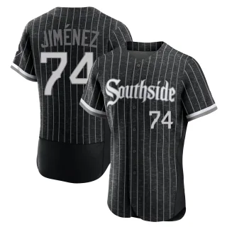 Men's Authentic Black Eloy Jimenez Chicago White Sox 2021 City Connect Jersey