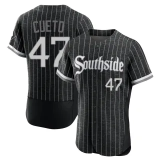Men's Authentic Black Johnny Cueto Chicago White Sox 2021 City Connect Jersey