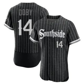 Men's Authentic Black Larry Doby Chicago White Sox 2021 City Connect Jersey
