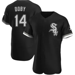 Men's Authentic Black Larry Doby Chicago White Sox Alternate Jersey