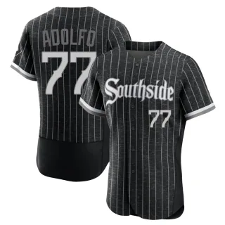 Men's Authentic Black Micker Adolfo Chicago White Sox 2021 City Connect Jersey