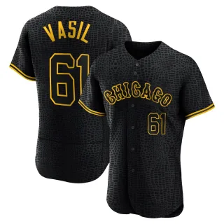 Men's Authentic Black Mike Vasil Chicago White Sox Snake Skin City Jersey