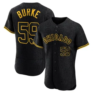 Men's Authentic Black Sean Burke Chicago White Sox Snake Skin City Jersey