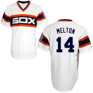 Men's Authentic White Bill Melton Chicago White Sox 1983 Throwback Jersey