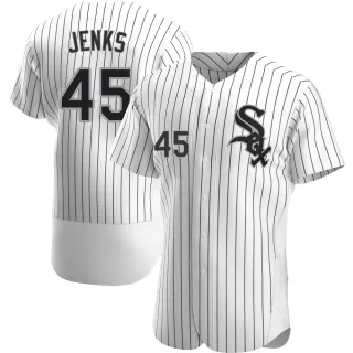 Men's Authentic White Bobby Jenks Chicago White Sox Home Jersey