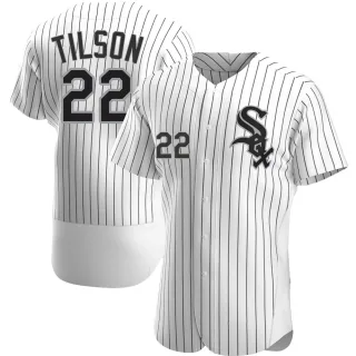 Men's Authentic White Charlie Tilson Chicago White Sox Home Jersey