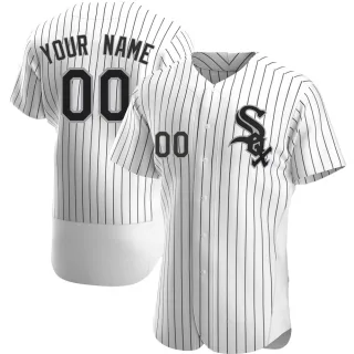 Men's Authentic White Custom Chicago White Sox Home Jersey