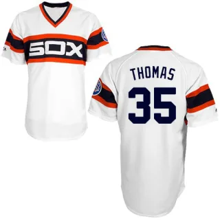 Men's Authentic White Frank Thomas Chicago White Sox 1983 Throwback Jersey