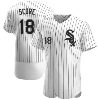 Men's Authentic White Herb Score Chicago White Sox Home Jersey