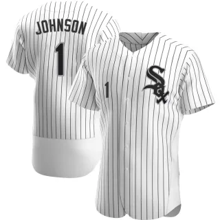 Men's Authentic White Lance Johnson Chicago White Sox Home Jersey
