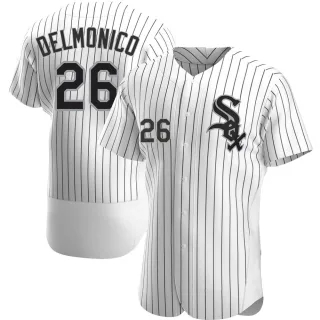 Men's Authentic White Nicky Delmonico Chicago White Sox Home Jersey