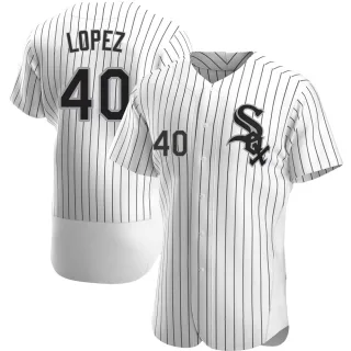Men's Authentic White Reynaldo Lopez Chicago White Sox Home Jersey