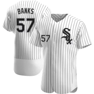 Men's Authentic White Tanner Banks Chicago White Sox Home Jersey