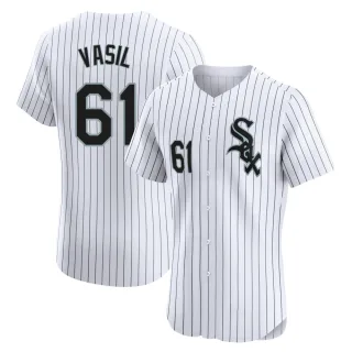 Men's Elite White Mike Vasil Chicago White Sox Home Jersey