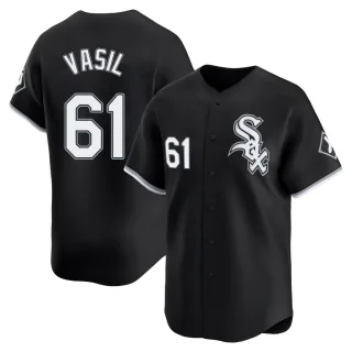 Men's Limited Black Mike Vasil Chicago White Sox Alternate Jersey