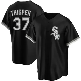 Men's Replica Black Bobby Thigpen Chicago White Sox Alternate Jersey