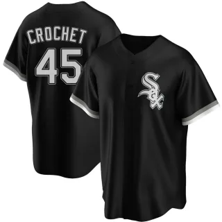 Men's Replica Black Garrett Crochet Chicago White Sox Alternate Jersey