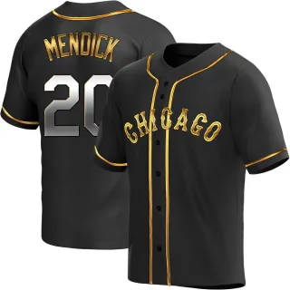 Men's Replica Black Golden Danny Mendick Chicago White Sox Alternate Jersey