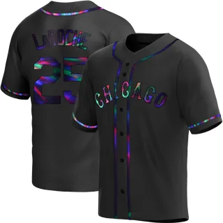 Men's Replica Black Holographic Adam LaRoche Chicago White Sox Alternate Jersey