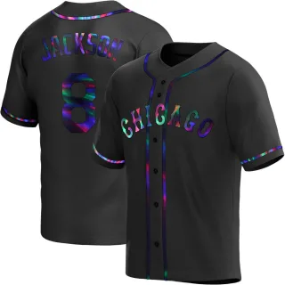 Men's Replica Black Holographic Bo Jackson Chicago White Sox Alternate Jersey