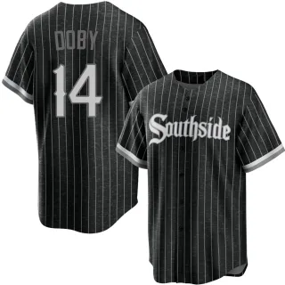 Men's Replica Black Larry Doby Chicago White Sox 2021 City Connect Jersey