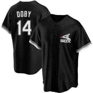 Men's Replica Black Larry Doby Chicago White Sox Spring Training Jersey