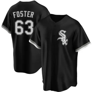 Men's Replica Black Matt Foster Chicago White Sox Alternate Jersey