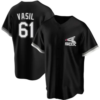 Men's Replica Black Mike Vasil Chicago White Sox Spring Training Jersey