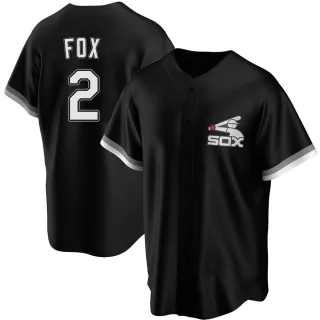 Men's Replica Black Nellie Fox Chicago White Sox Spring Training Jersey