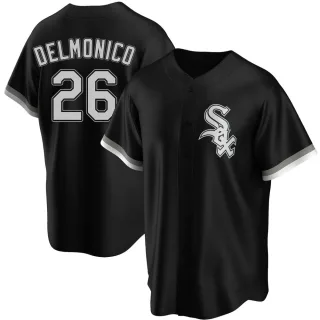 Men's Replica Black Nicky Delmonico Chicago White Sox Alternate Jersey