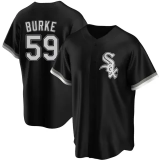 Men's Replica Black Sean Burke Chicago White Sox Alternate Jersey