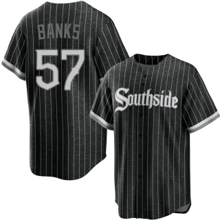 Men's Replica Black Tanner Banks Chicago White Sox 2021 City Connect Jersey