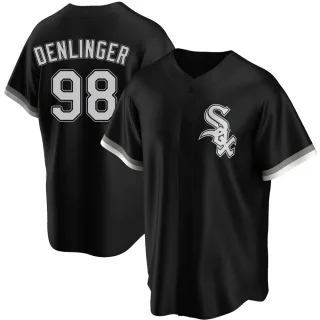 Men's Replica Black Theo Denlinger Chicago White Sox Alternate Jersey