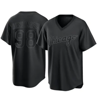 Men's Replica Black Theo Denlinger Chicago White Sox Pitch Fashion Jersey