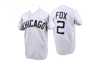 Men's Replica Grey Nellie Fox Chicago White Sox 1960 Throwback Jersey