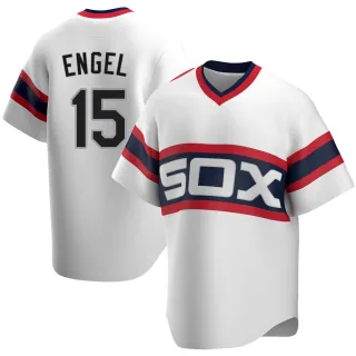 Men's Replica White Adam Engel Chicago White Sox Cooperstown Collection Jersey