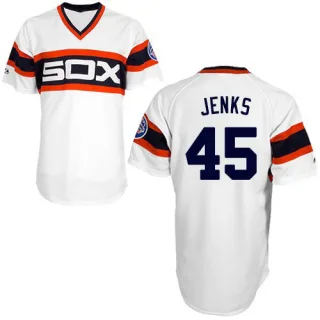 Men's Replica White Bobby Jenks Chicago White Sox 1983 Throwback Jersey