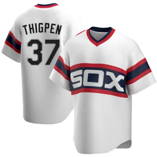 Men's Replica White Bobby Thigpen Chicago White Sox Cooperstown Collection Jersey