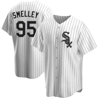 Men's Replica White Colby Smelley Chicago White Sox Home Jersey