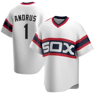 Men's Replica White Elvis Andrus Chicago White Sox Cooperstown Collection Jersey