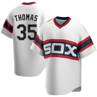 Men's Replica White Frank Thomas Chicago White Sox Cooperstown Collection Jersey