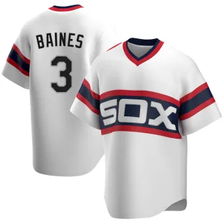 Men's Replica White Harold Baines Chicago White Sox Cooperstown Collection Jersey