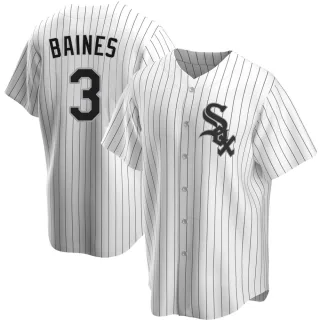 Men's Replica White Harold Baines Chicago White Sox Home Jersey