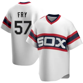 Men's Replica White Jace Fry Chicago White Sox Cooperstown Collection Jersey