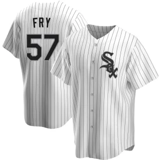 Men's Replica White Jace Fry Chicago White Sox Home Jersey