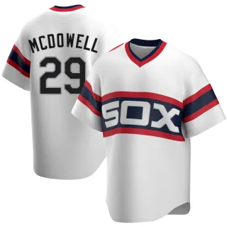 Men's Replica White Jack Mcdowell Chicago White Sox Cooperstown Collection Jersey
