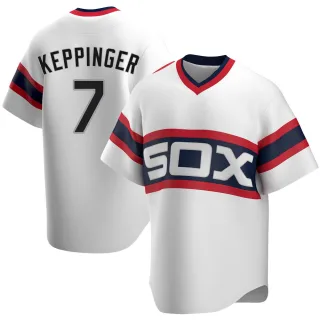 Men's Replica White Jeff Keppinger Chicago White Sox Cooperstown Collection Jersey