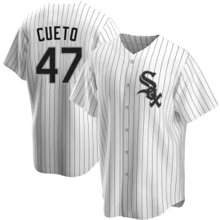 Men's Replica White Johnny Cueto Chicago White Sox Home Jersey